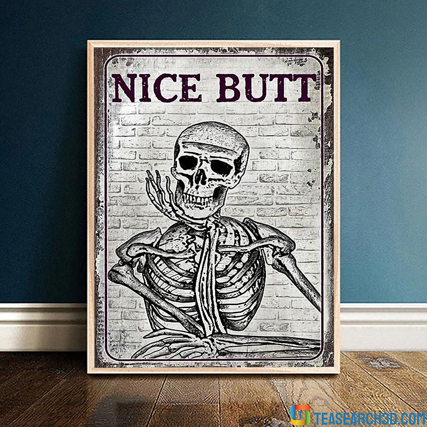Skeleton nice butt restroom sketch poster