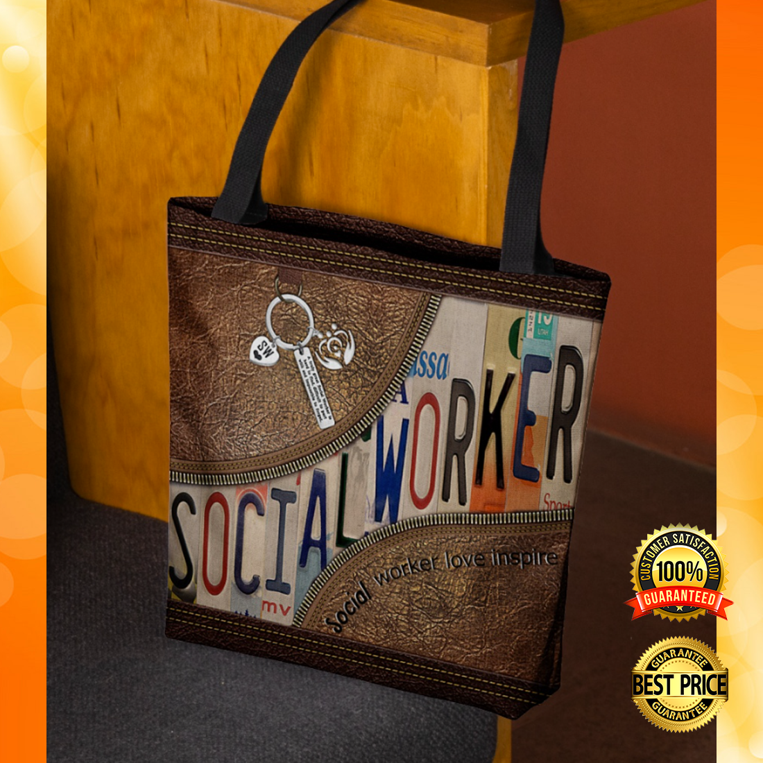 Social Worker Love Inspire Tote Bag 4