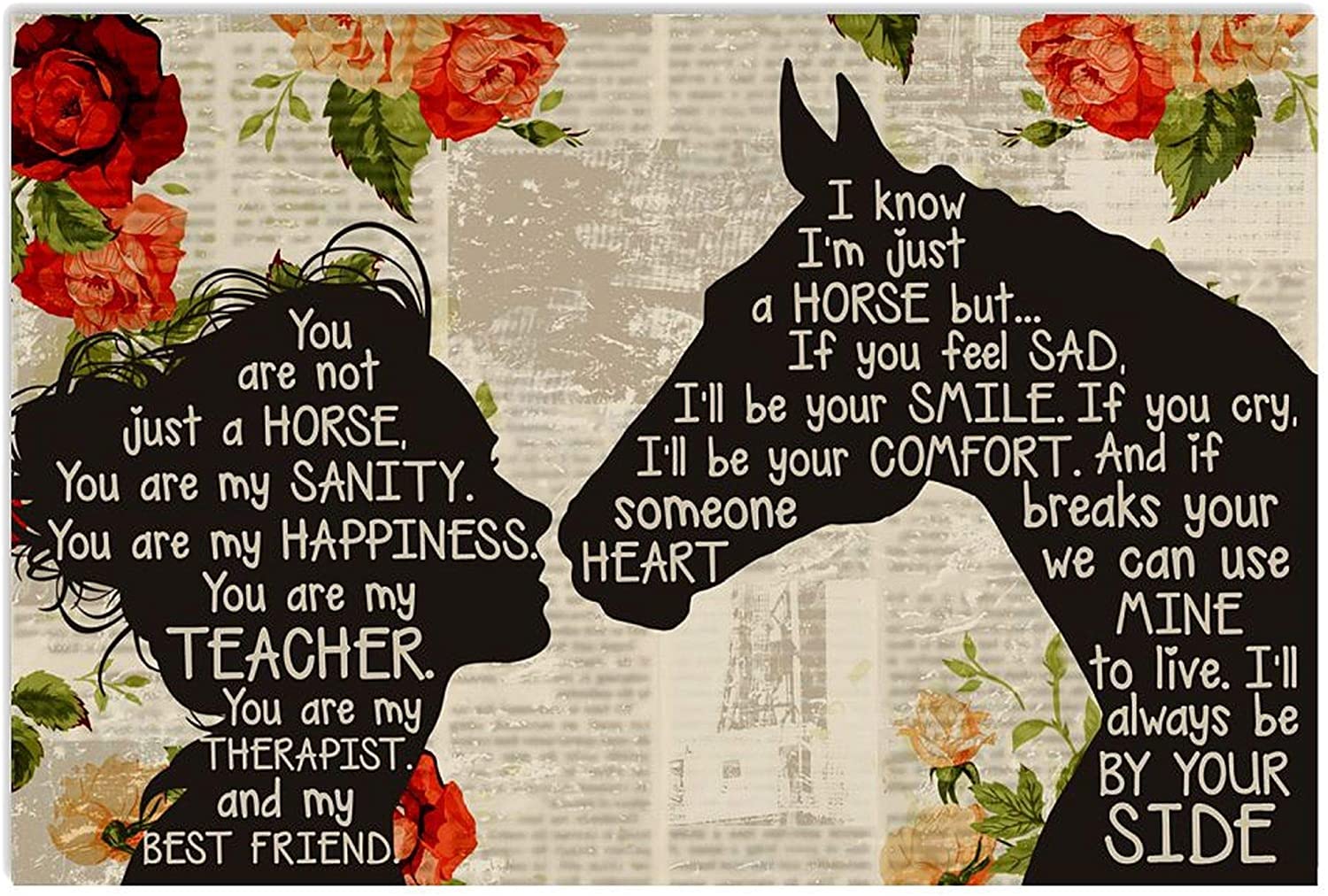 You are Not Just A Horse You are My Sanity Happiness Teacher Therapist Poster
