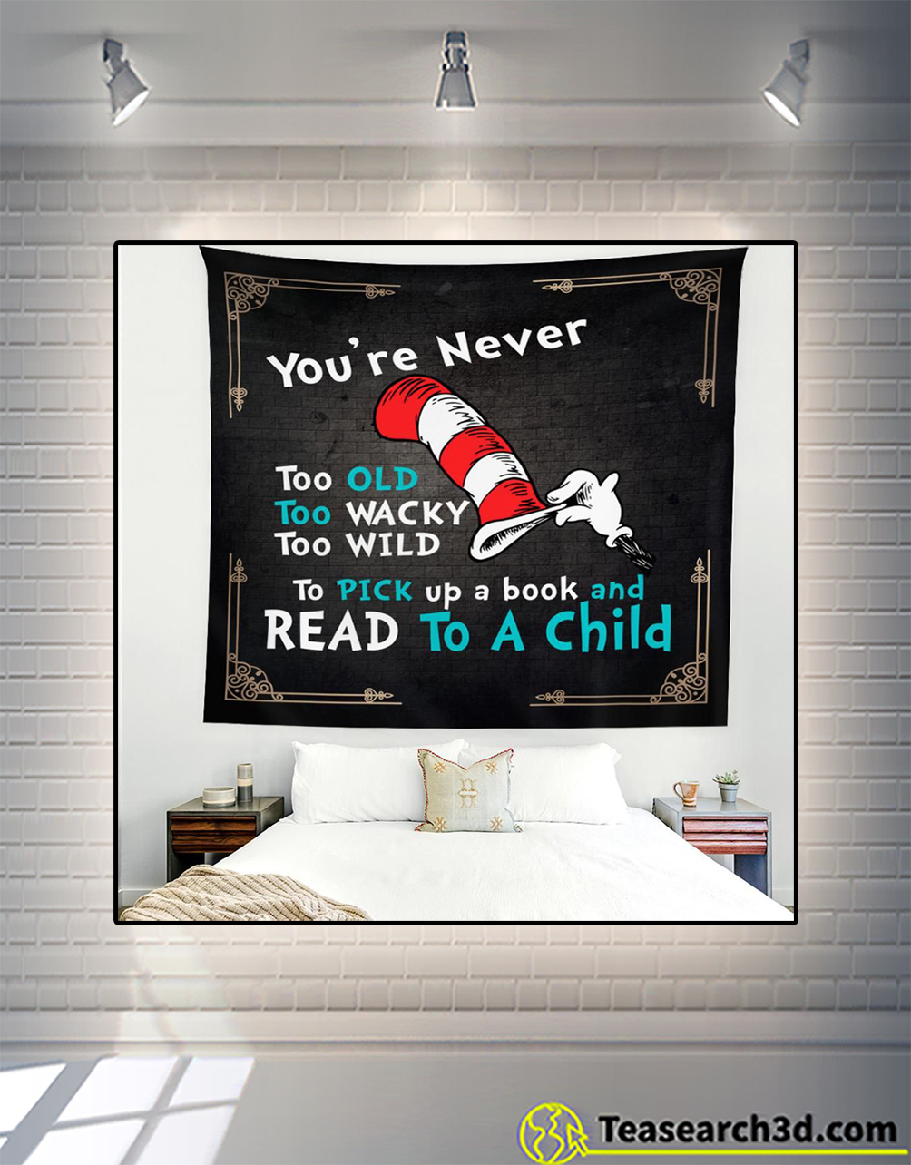 You're never too old read to a child tapestry
