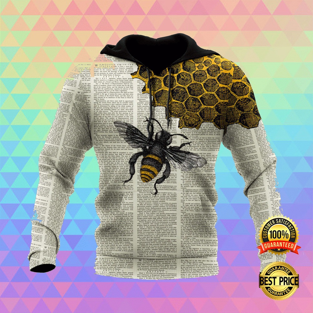 BEE DICTIONARY PAGE ALL OVER PRINTED 3D HOODIE