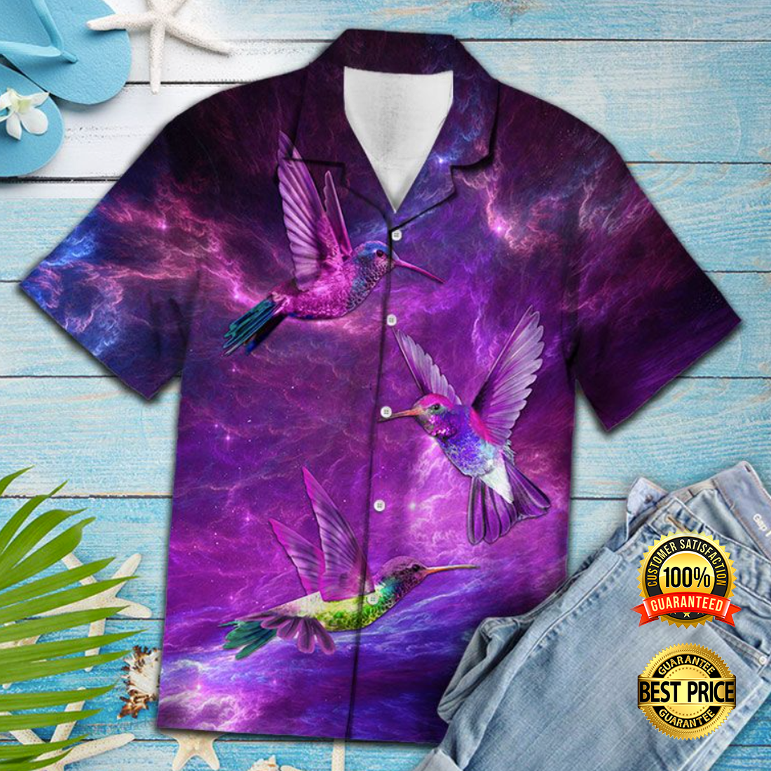 Hummingbird purple hawaiian shirt 4