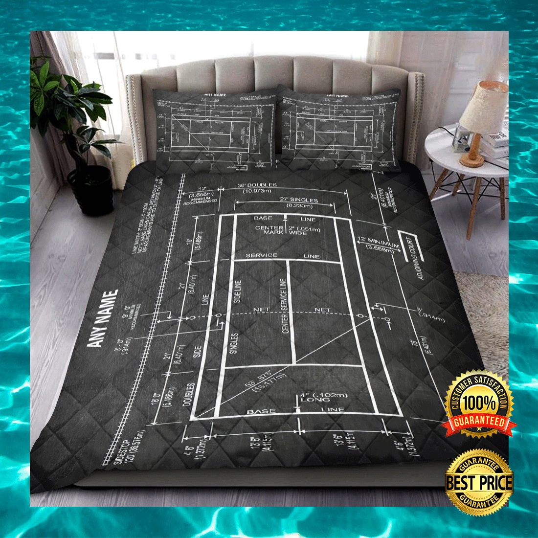 Personalized Tennis Court bedding set2
