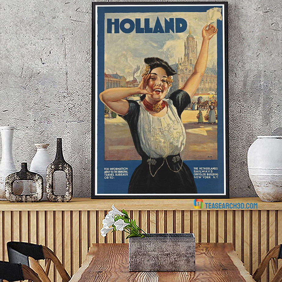 Vintage travel holland reprint poster