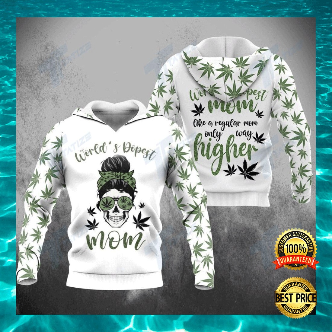 Weed world_s dopest mom all over printed 3D hoodie