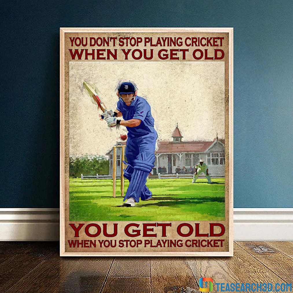 You don't stop playing cricket when you get old poster