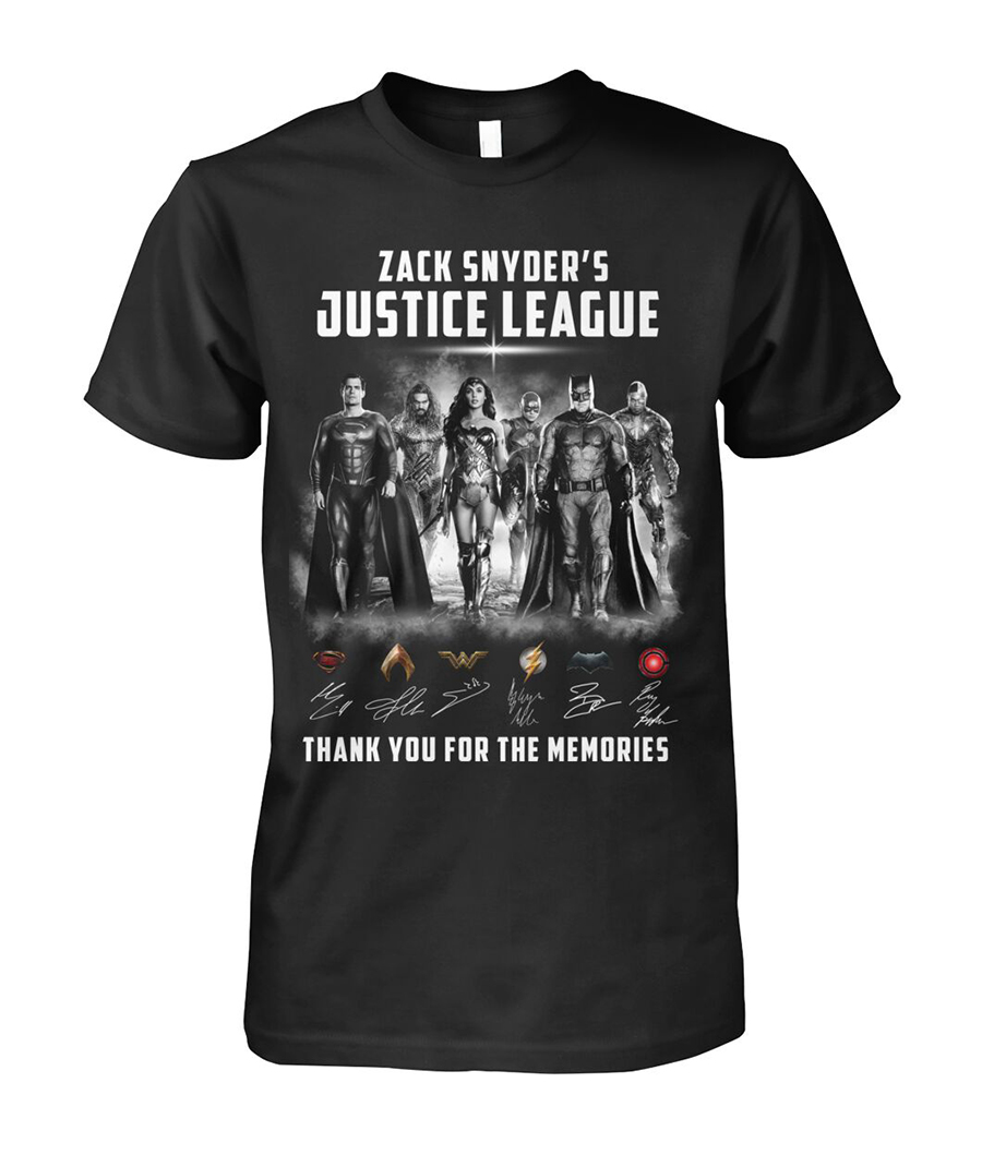 Zack Snyder Justice League signatures thank you for the memories shirt, tank top and hoodie
