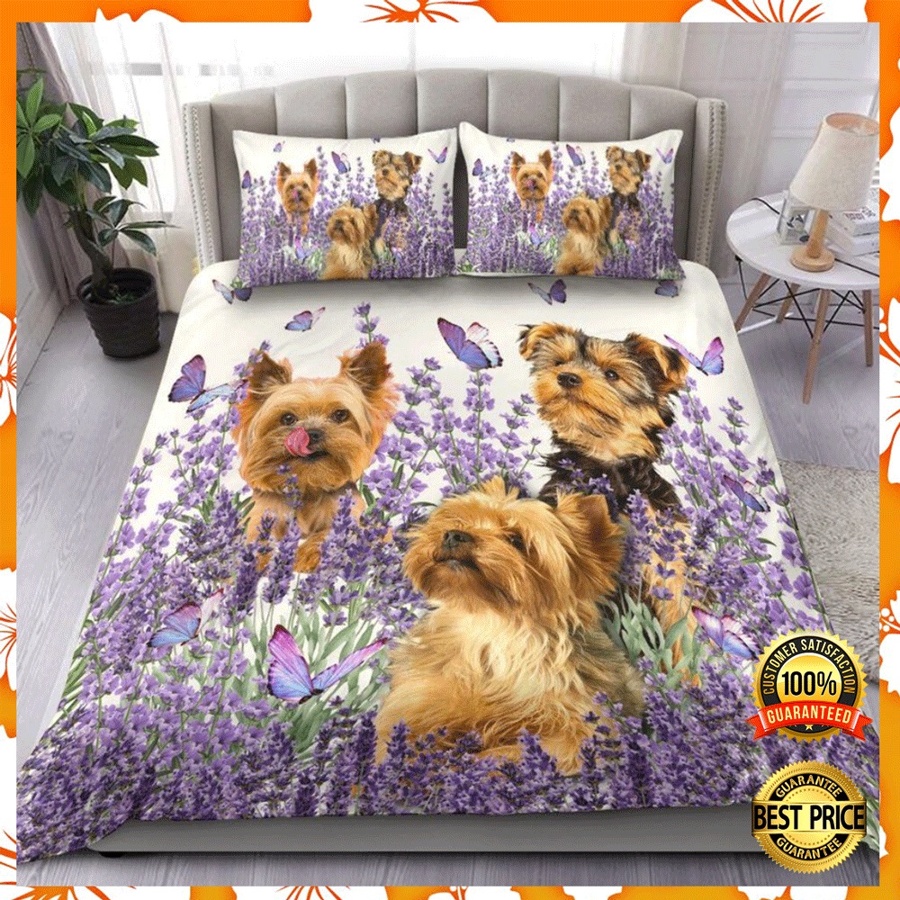 Yorkshire Terrier And Flower Bedding Set