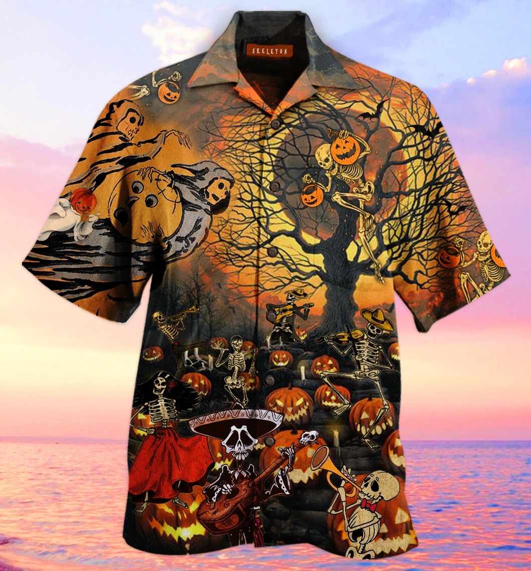 Skeleton Halloween Party Hawaiian Shirt