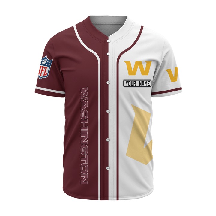 Washington Redskins Personalized Custom Name Baseball Jersey Shirt