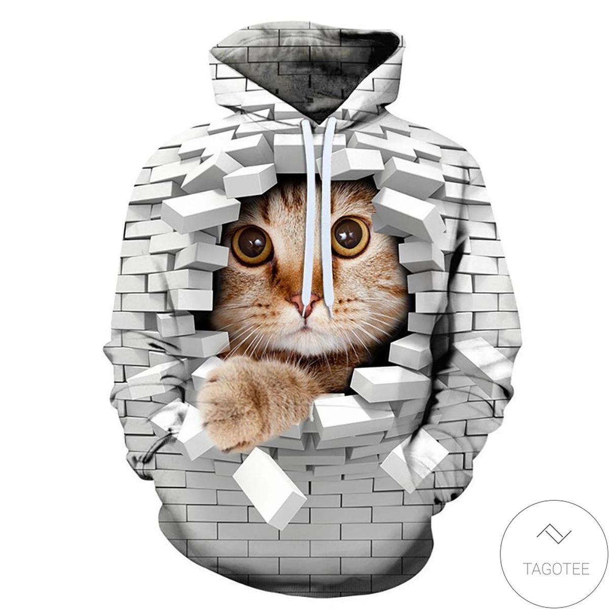 Cat 3d Graphic Printed Hoodies