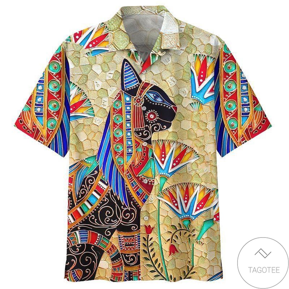Hippie Egypt Cat Hawaiian Shirt