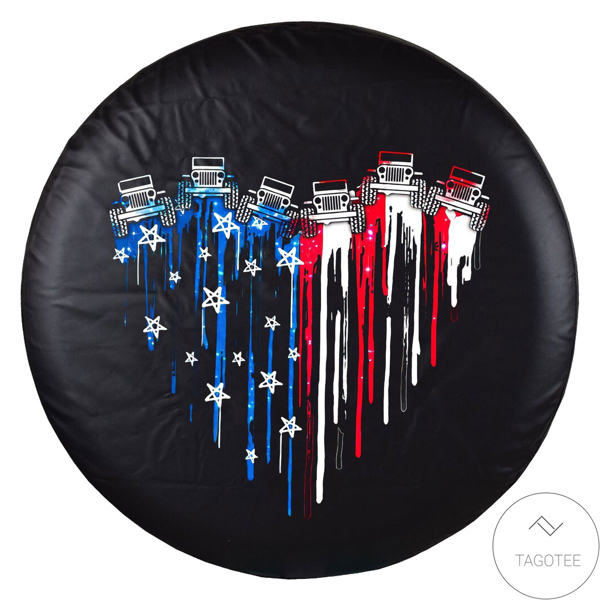 Jeep Heart Us Flag Spare Tire Cover