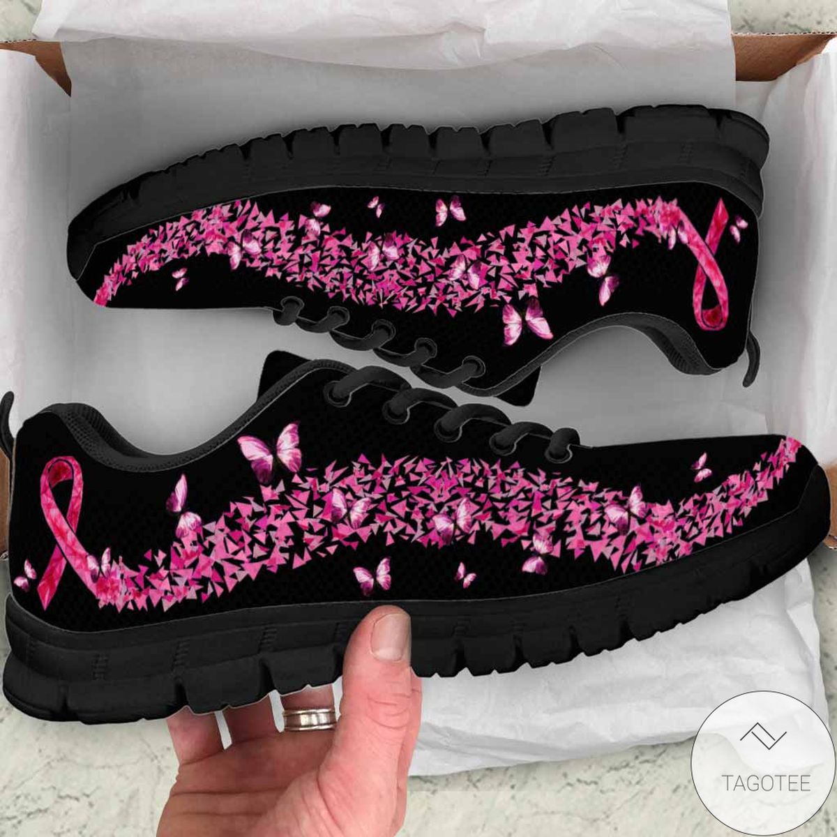 Never Give Up Breast Cancer Awareness Sneakers
