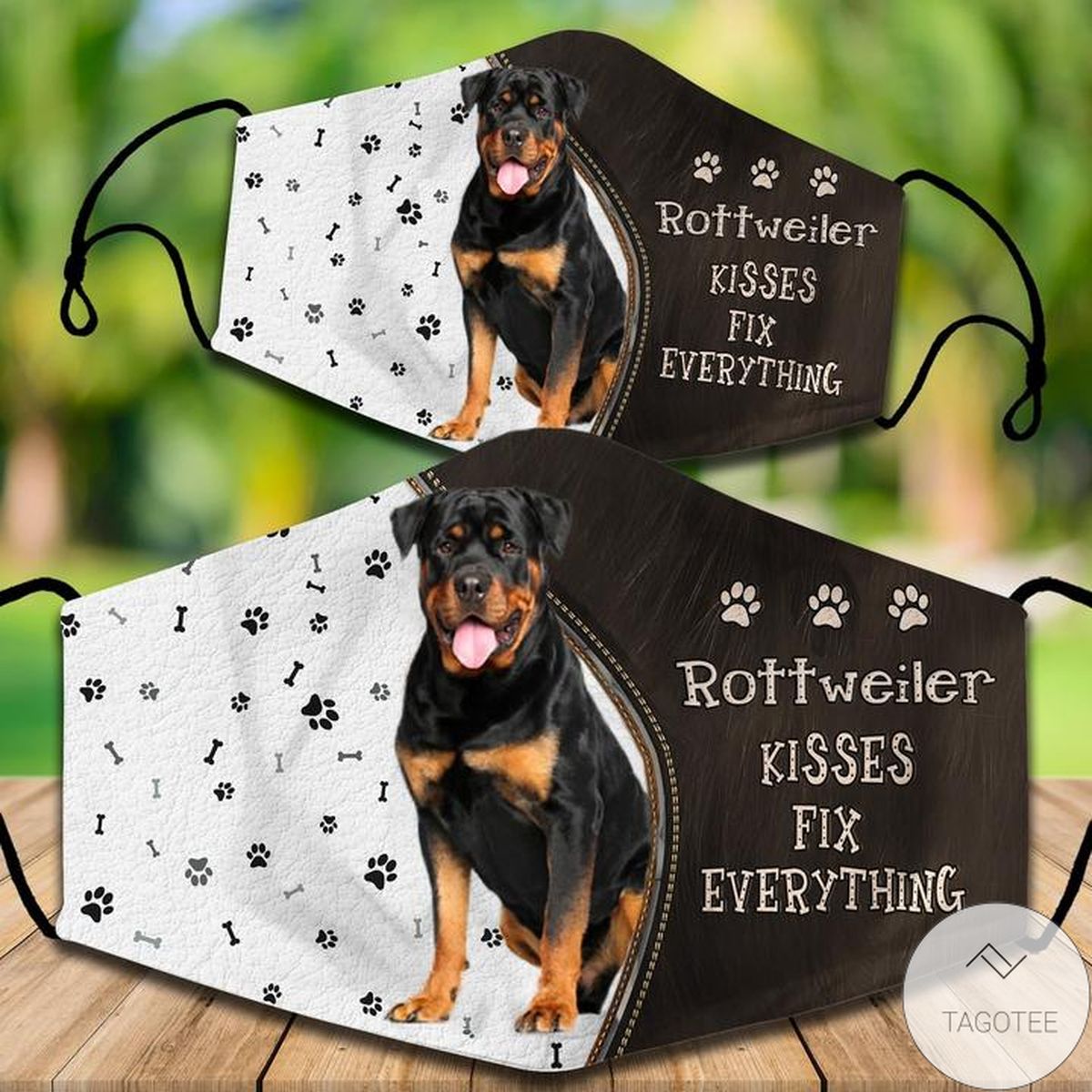 Rottweiler Kisses Fix Everything Face Mask
