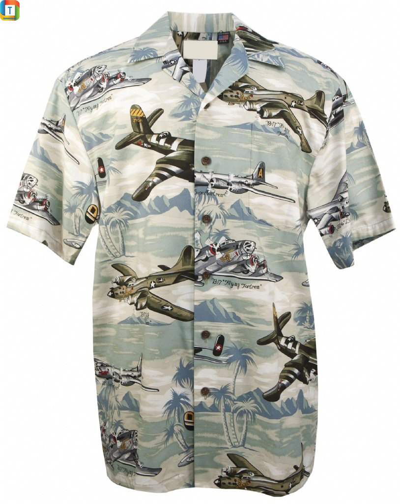 US Bombers Short Sleeve Hawaiian Aloha Shirt