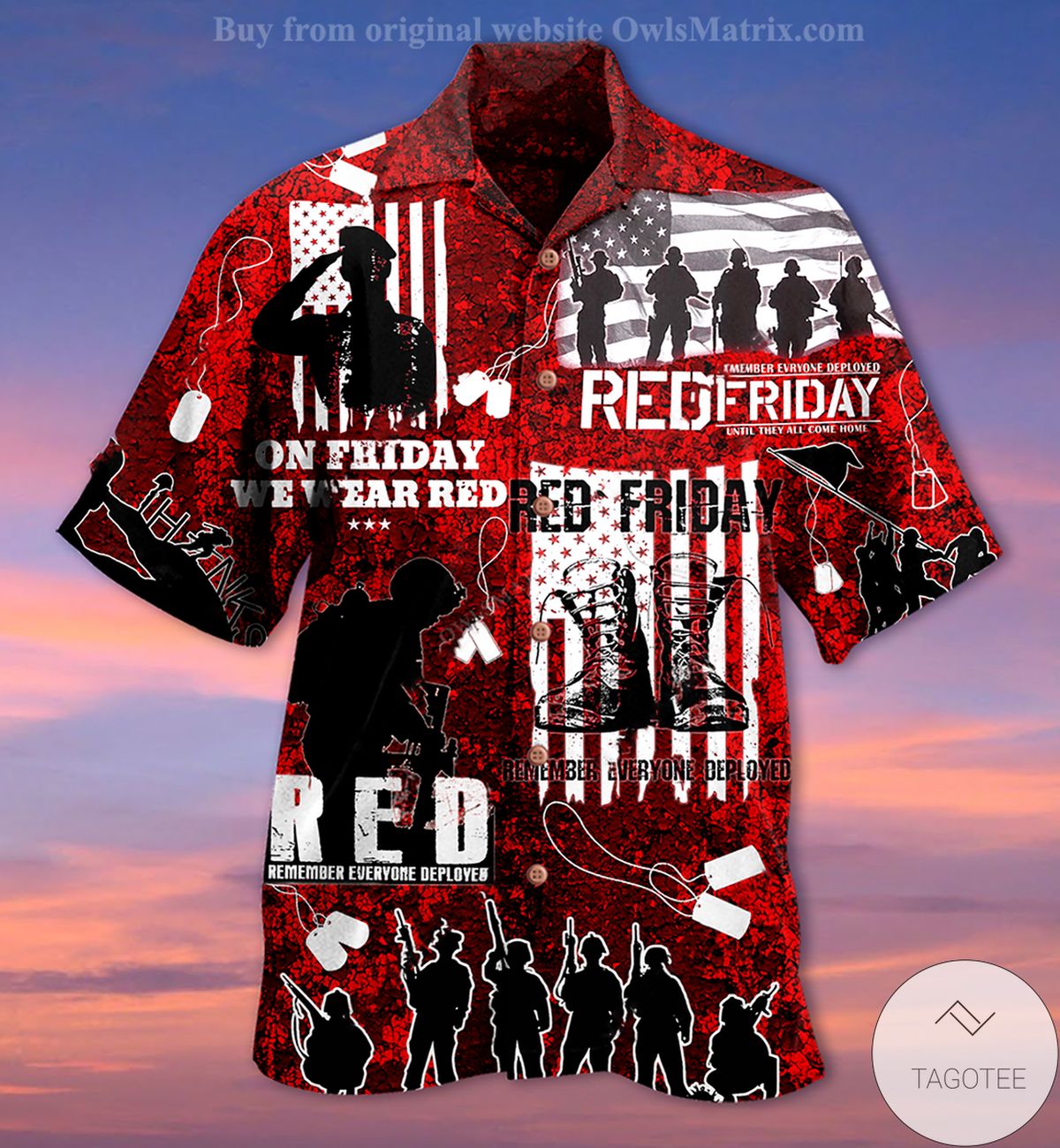 Veteran On Friday We Wear Red Hawaiian Shirt