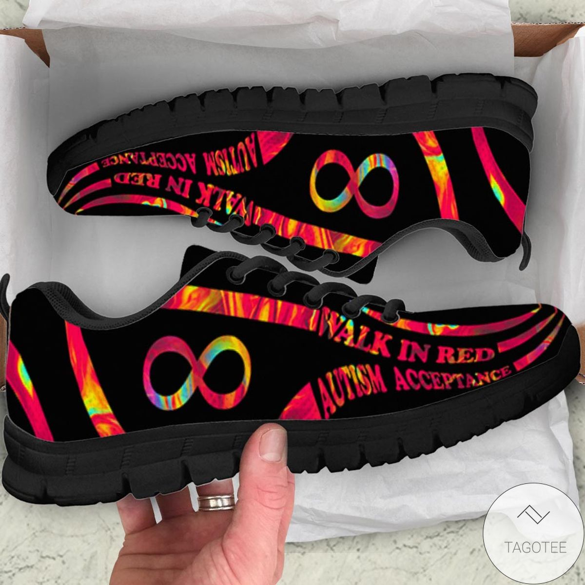 Walk In Red Autism Acceptance Sneakers