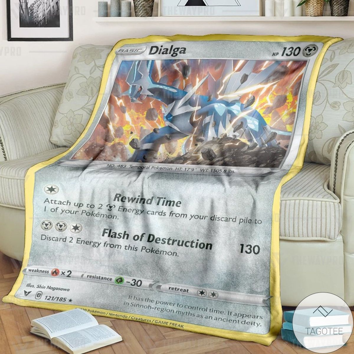 Anime Pokemon Dialga Vivid Voltage Custom Blanket