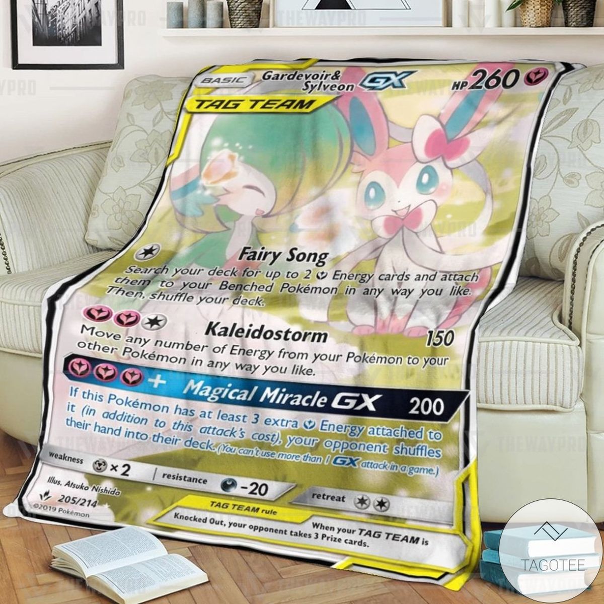 Anime Pokemon Gardevoir & Sylveon-GX Custom Blanket