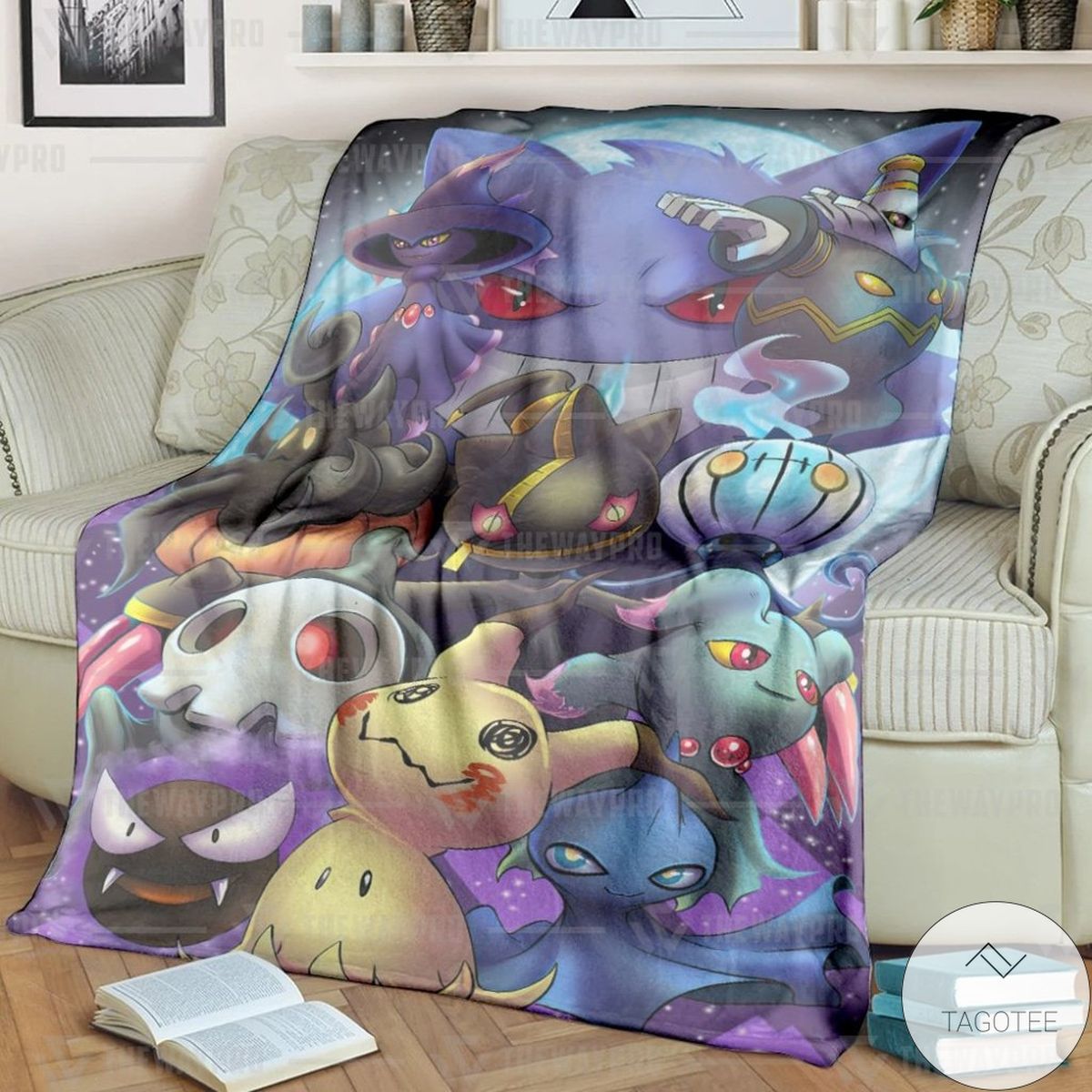 Anime Pokemon Ghosting Custom Blanket