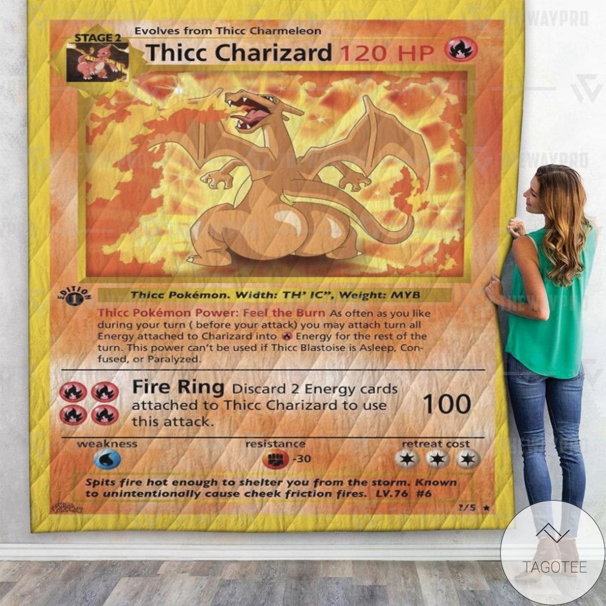Anime Pokemon Thicc Charizard Custom Quilt