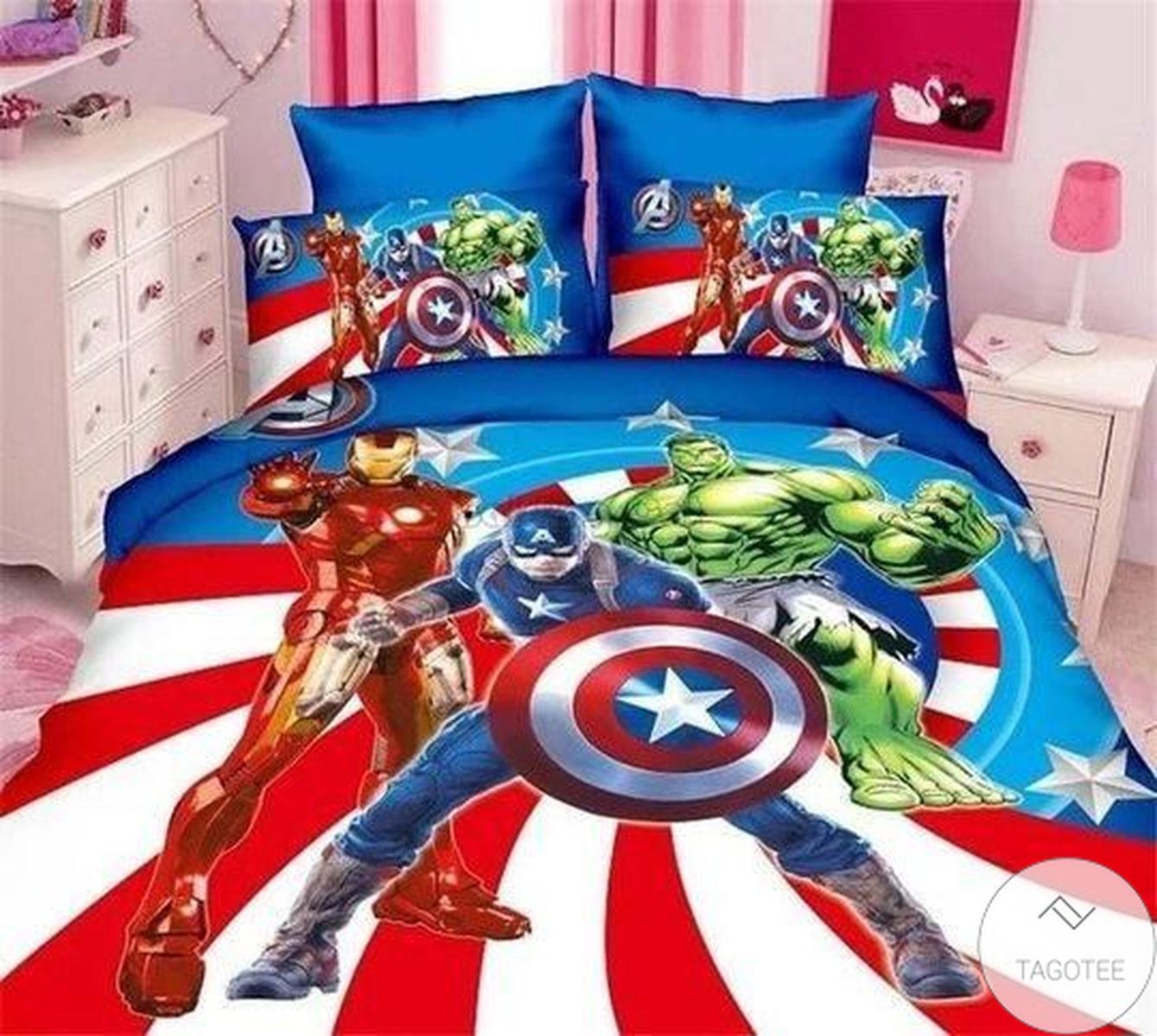 Avengers Iron Man Captain America Hulk Bedding Set