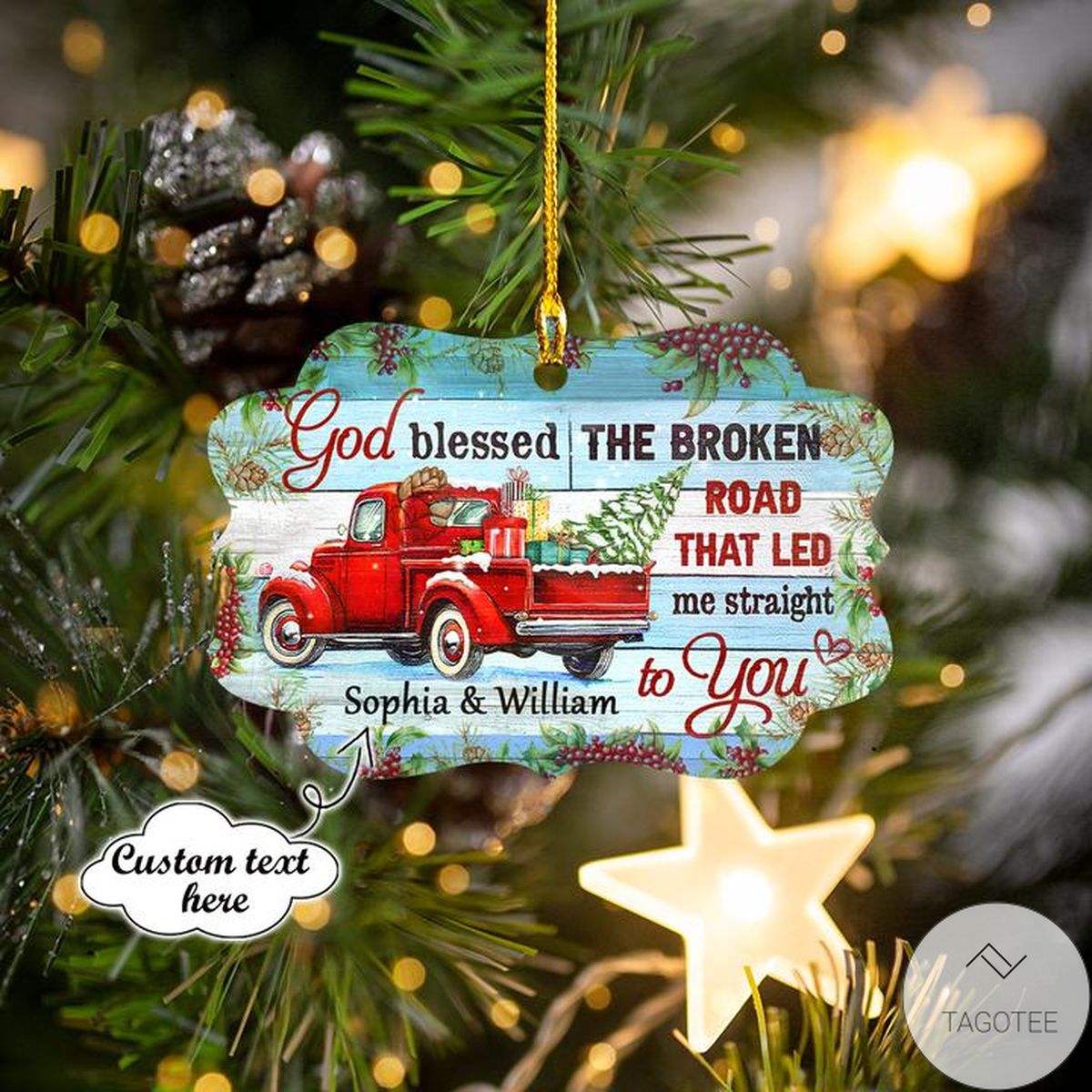 Personalized God Bless The Broken Road That Led Me Straight To You Ornament