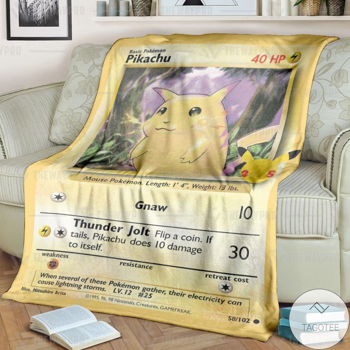 Pokemon Pikachu Card Custom Blanket