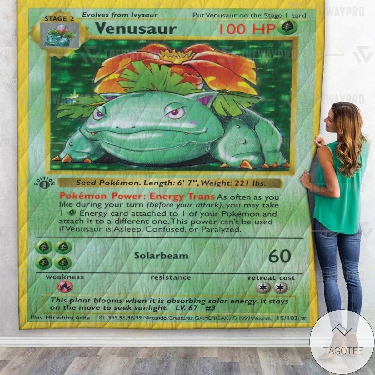 Pokemon Venusaur Card Custom Custom Quilt