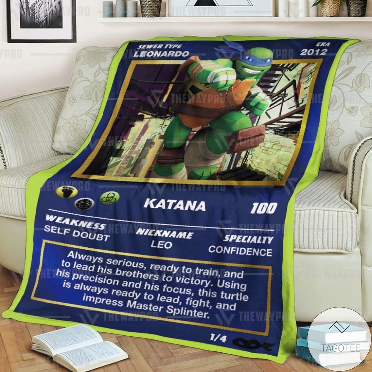Teenage Mutant Ninja Turtles Leonardo Card Blanket