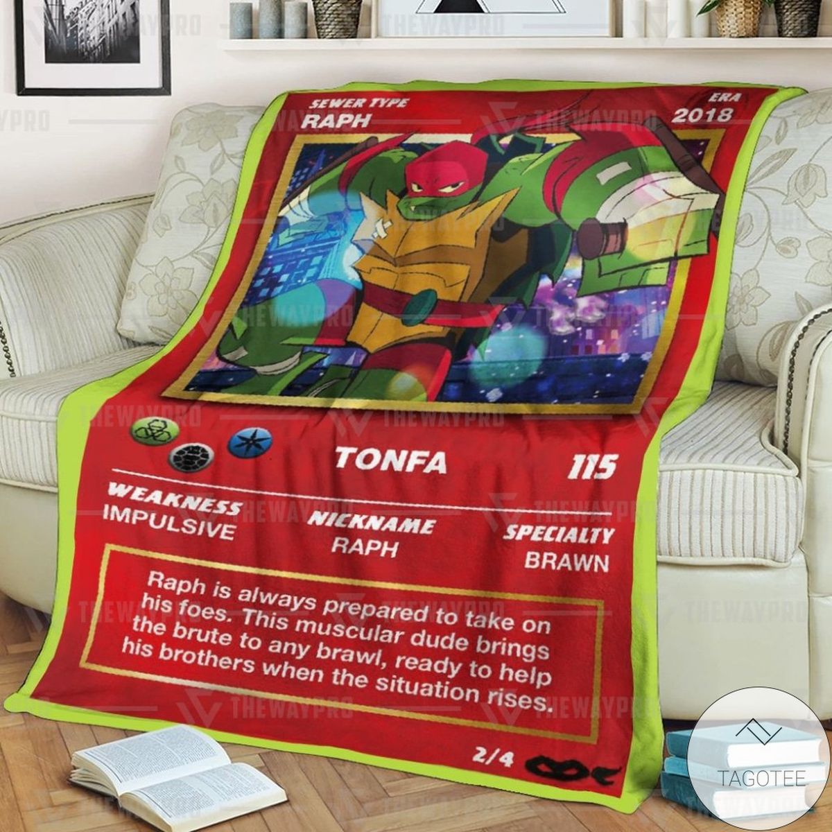 Teenage Mutant Ninja Turtles Raphael Card Blanket