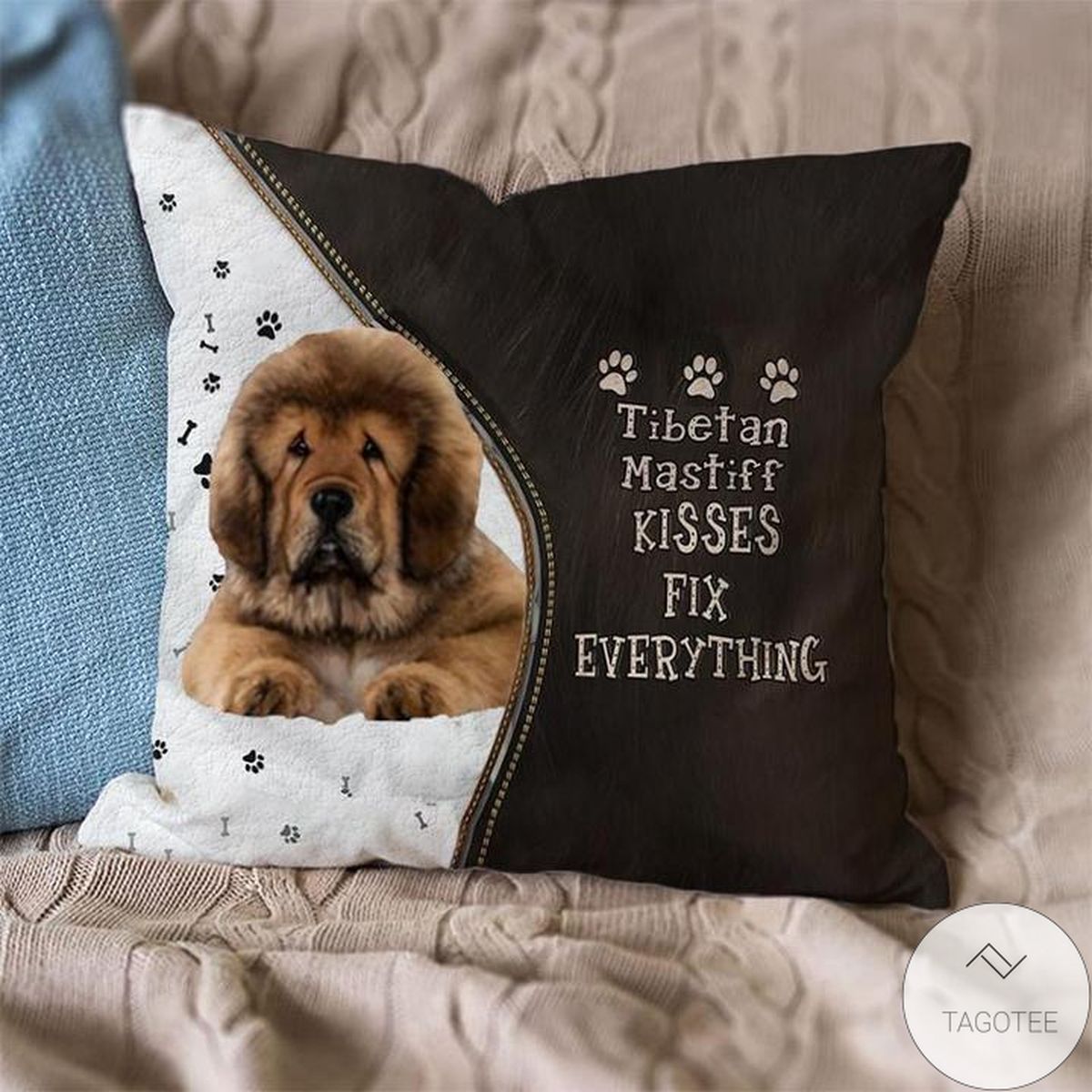Tibetan-Mastiff Kisses Fix Everything Pillowcase