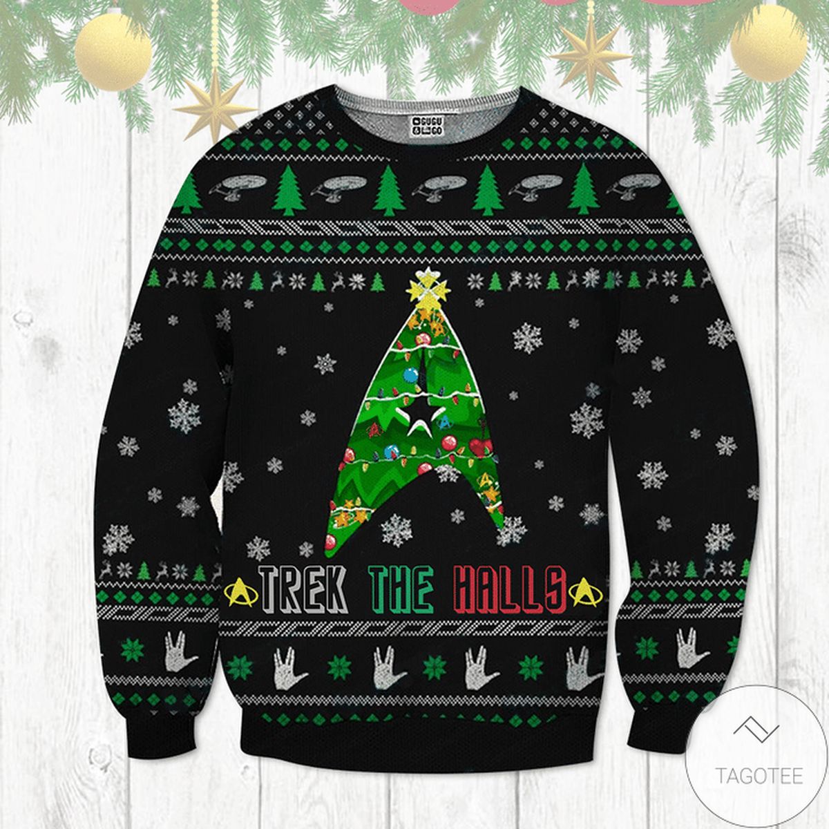 Trek The Halls Christmas Tree Ugly Christmas Sweater