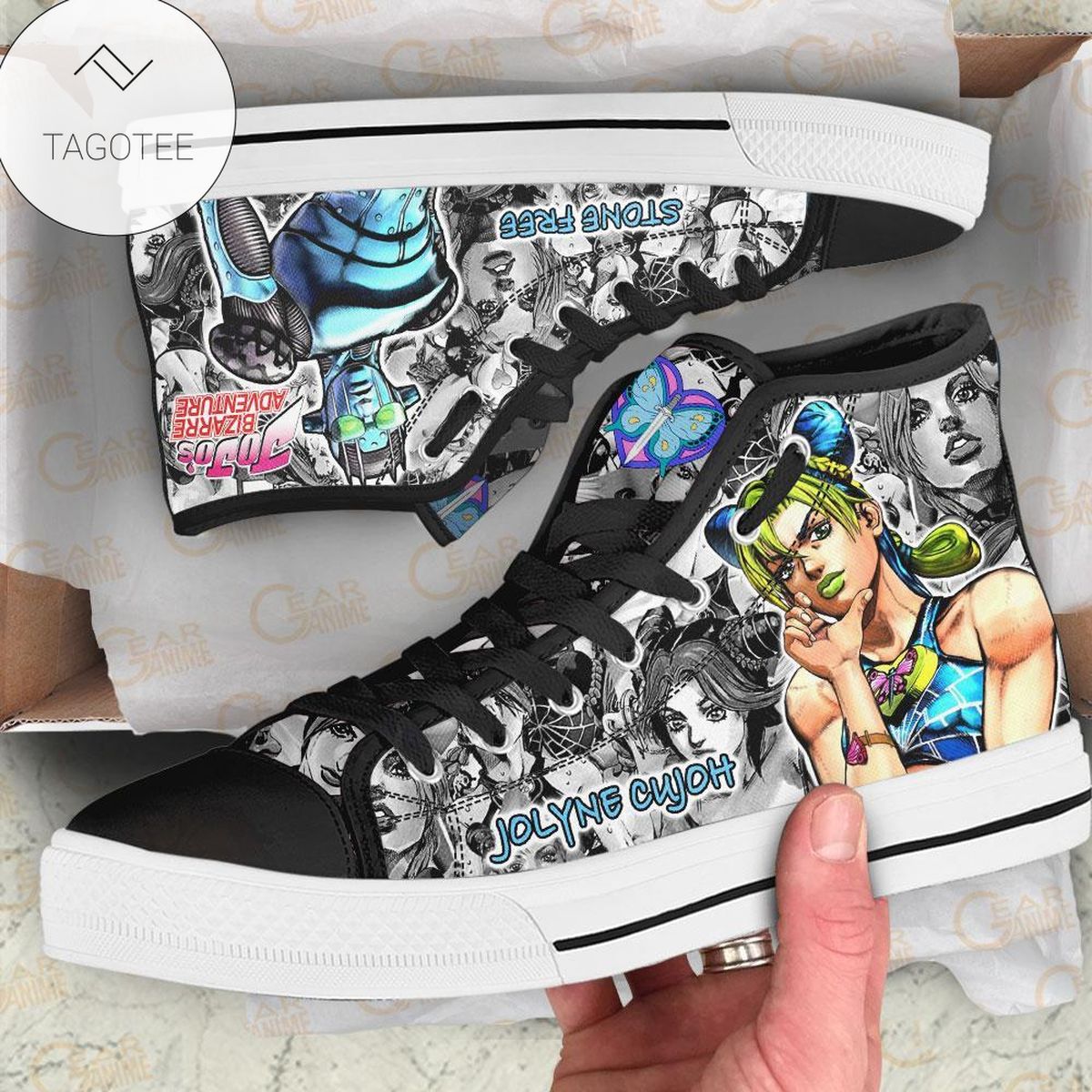 Jolyne Cujoh Manga Anime Lovers Jojos Birraze Adventure Sneakers High Top Shoes