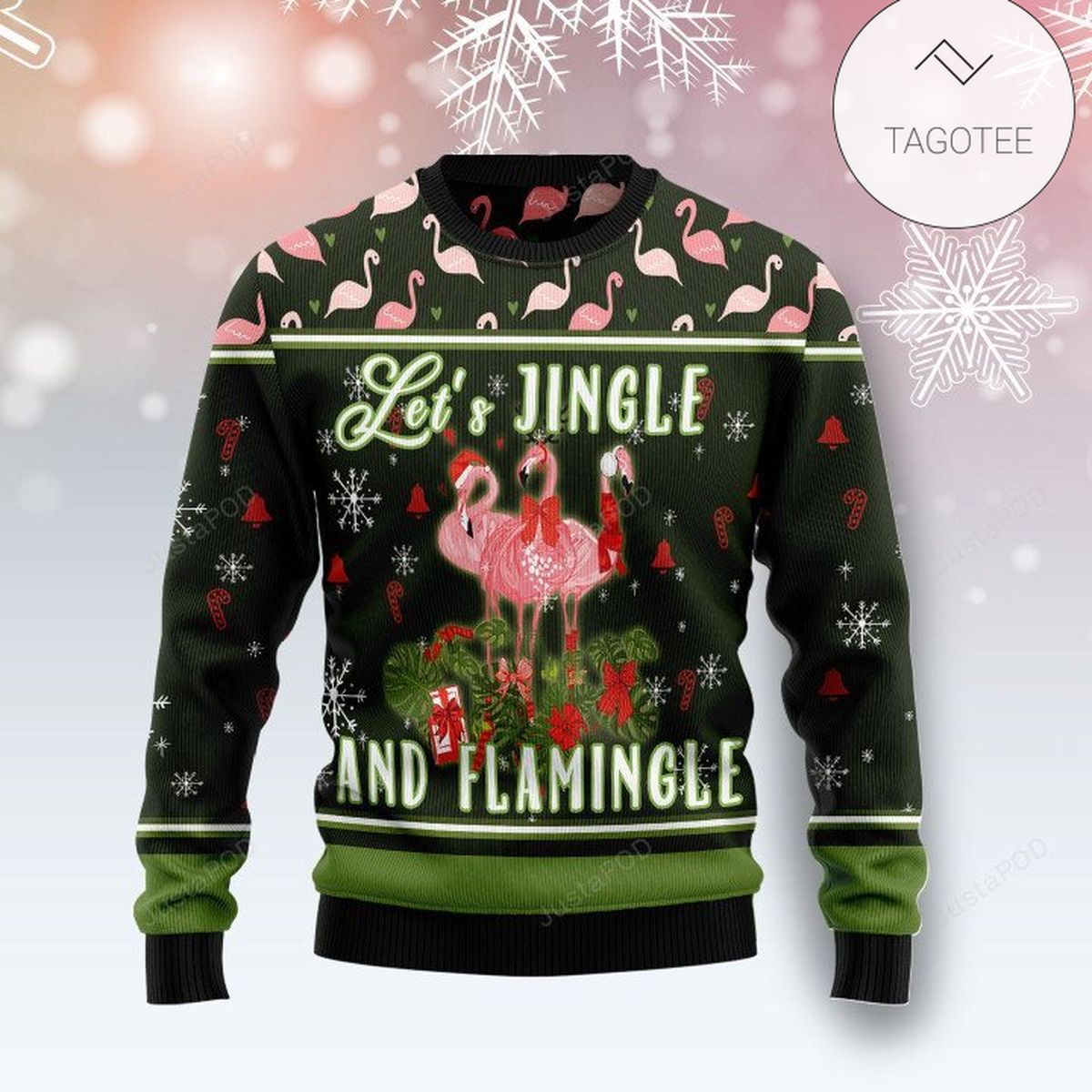 Let's Jingle And Flamingle Ugly Christmas Sweater