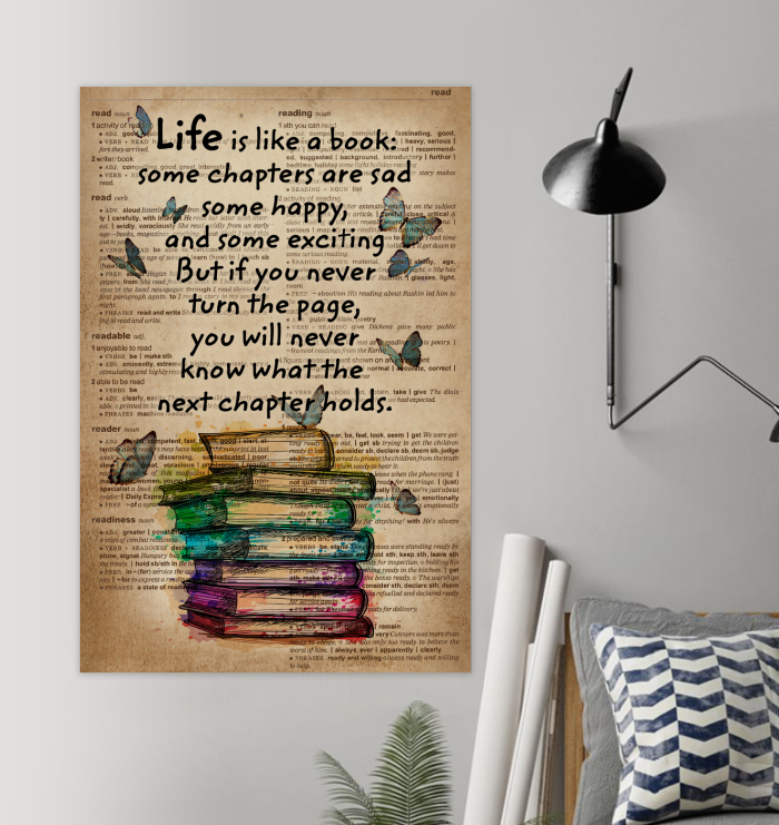 Life Is Like A Book Reading Poster