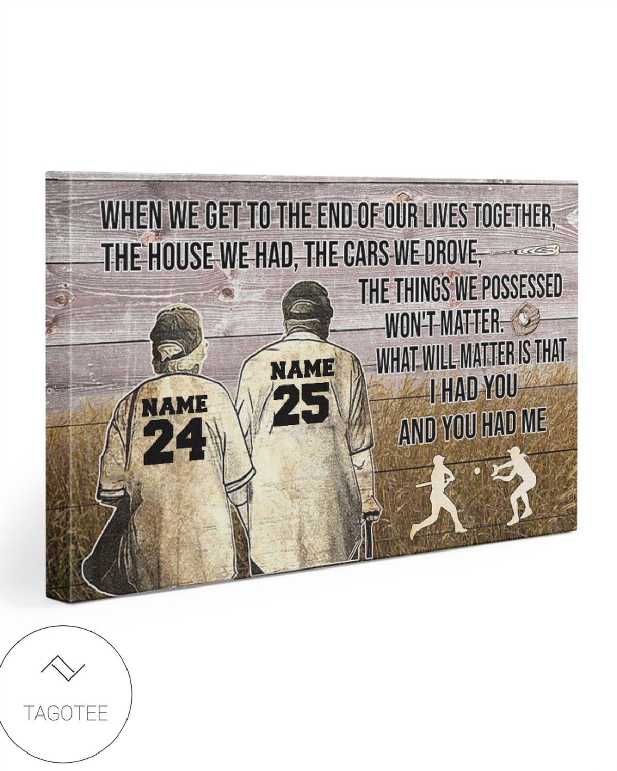 Old Baseball Couple When We Get To The End Of Our Life Together Canvas