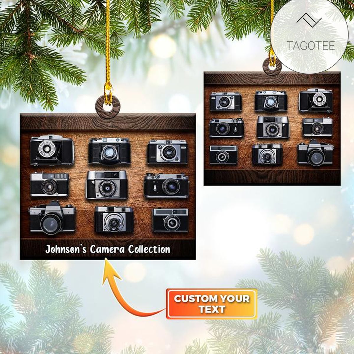 Personalized Name Camera Collection Ornament