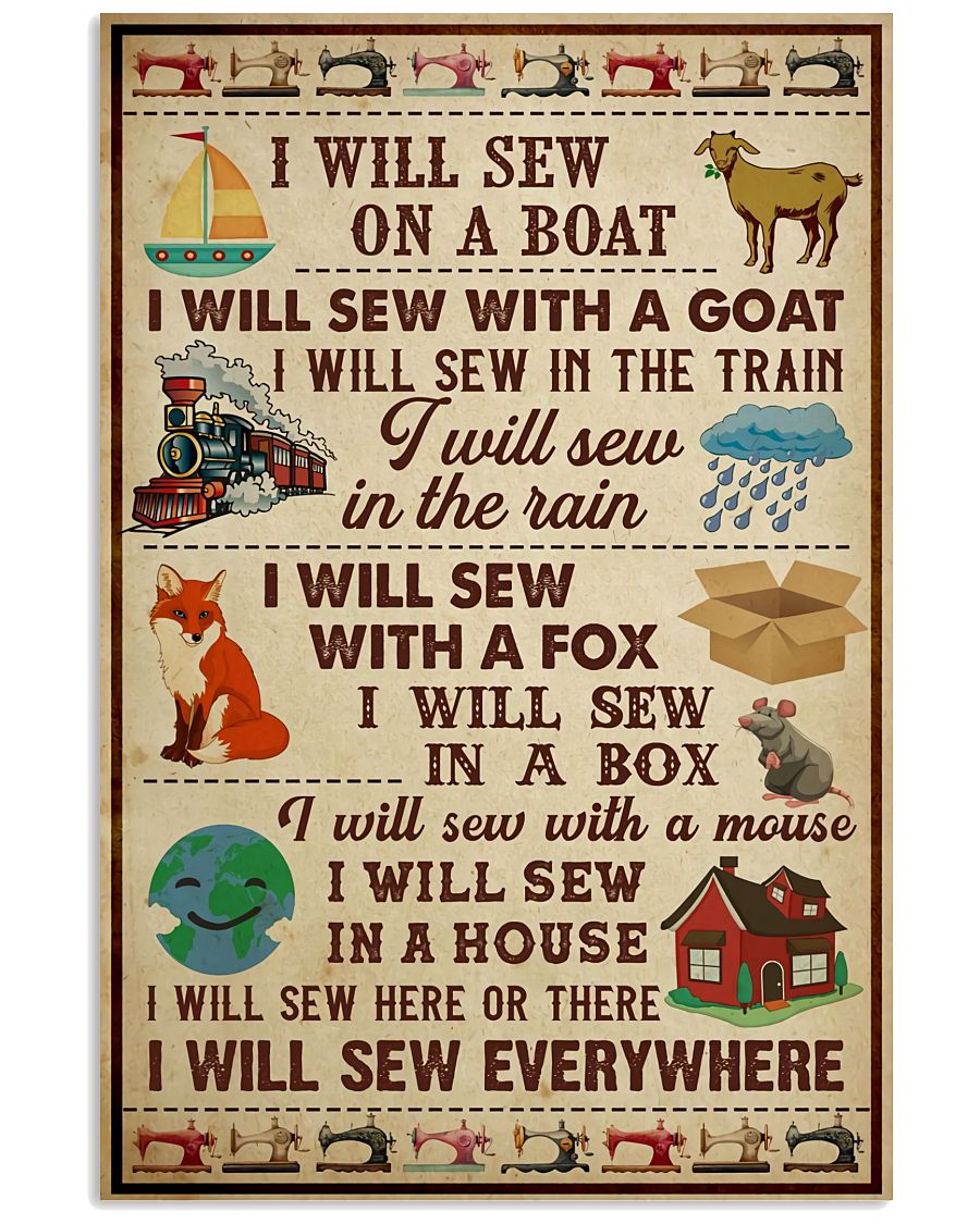 Perfect Sewing I Will Sew Everywhere Poster