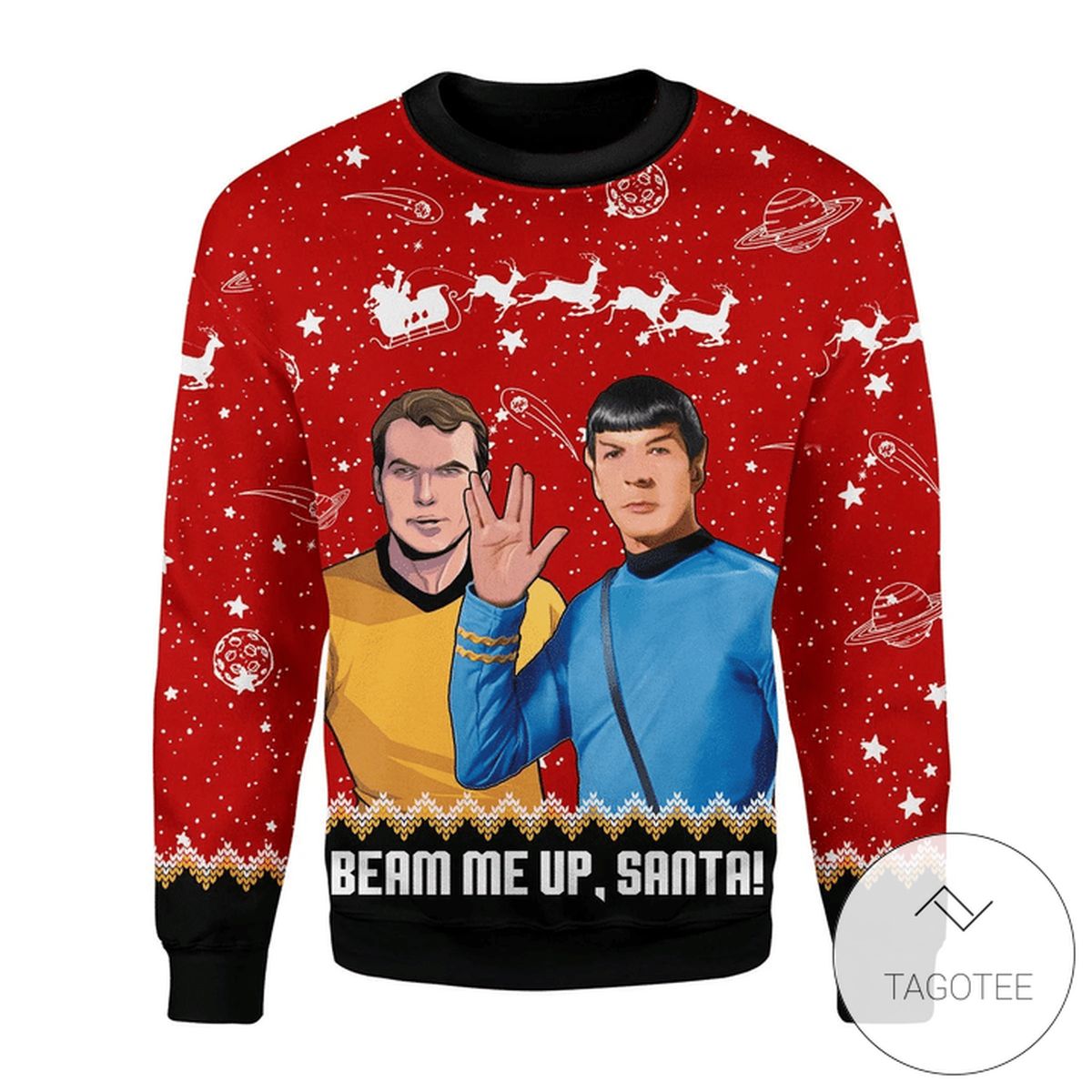 3D Beam Me Up Santa Ugly Christmas Sweater