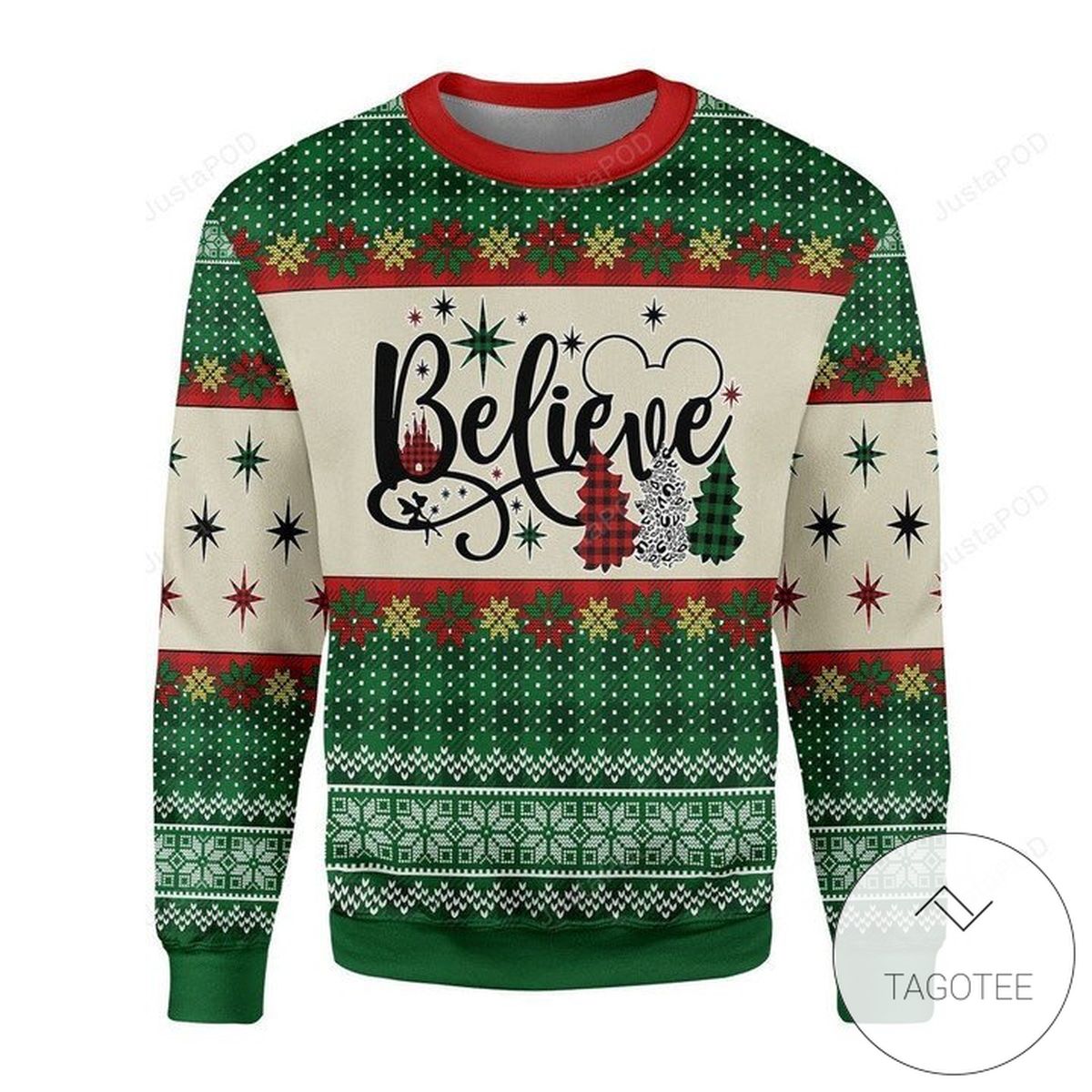 Believe Christmas Tree Ugly Christmas Sweater