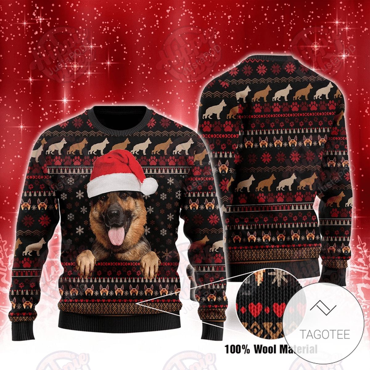 Christmas German Shepherd Dog Ugly Christmas Sweater