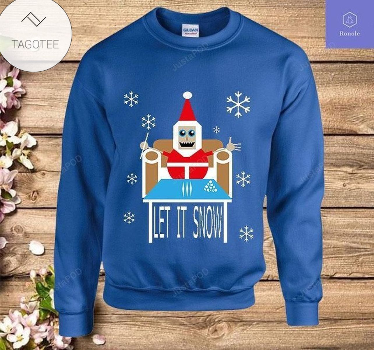 Cocaine Santa Let It Snow Ugly Christmas Sweater