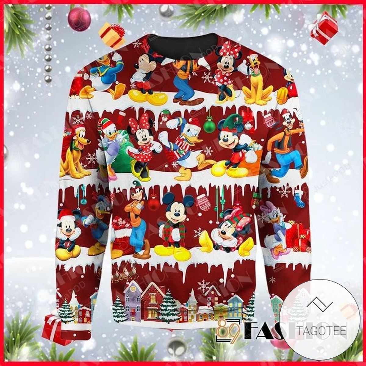 Disney Mickey Mouse Donald Duck Ugly Christmas Sweater