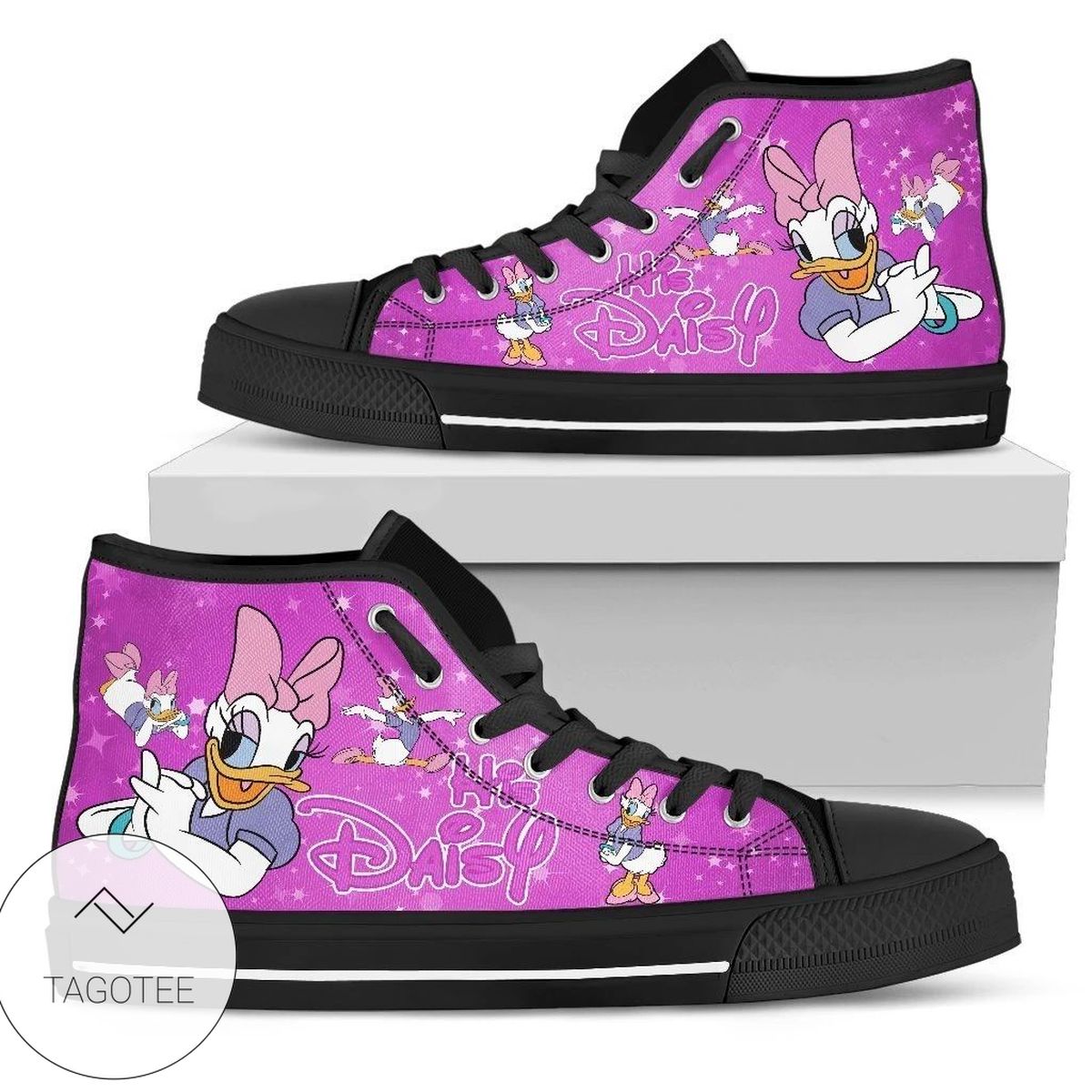 Her Donald His Daisy Sneakers High Top Shoes For Couple High Top Shoes