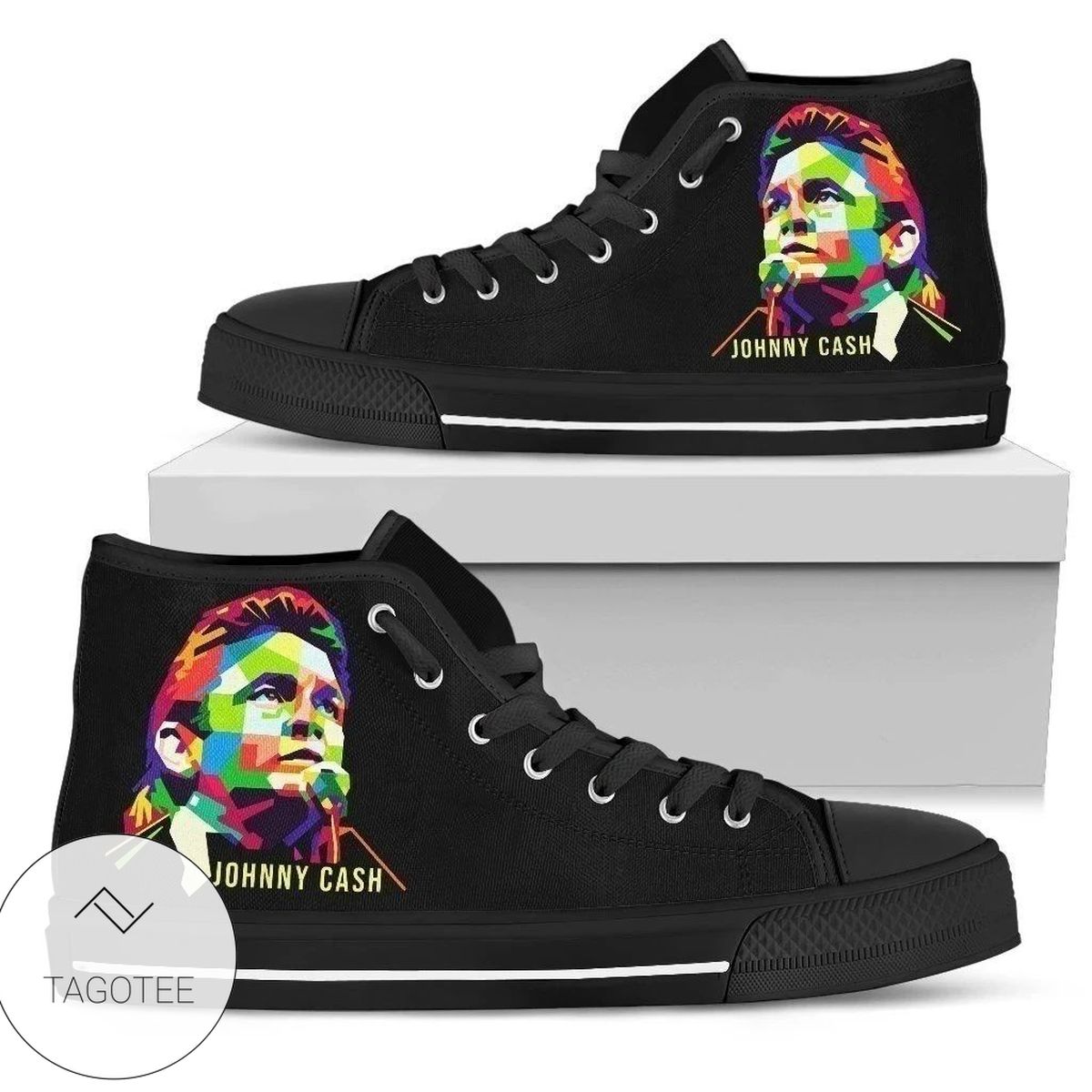 Johnny Cash Sneakers High Top Shoes For Music Fan High Top Shoes