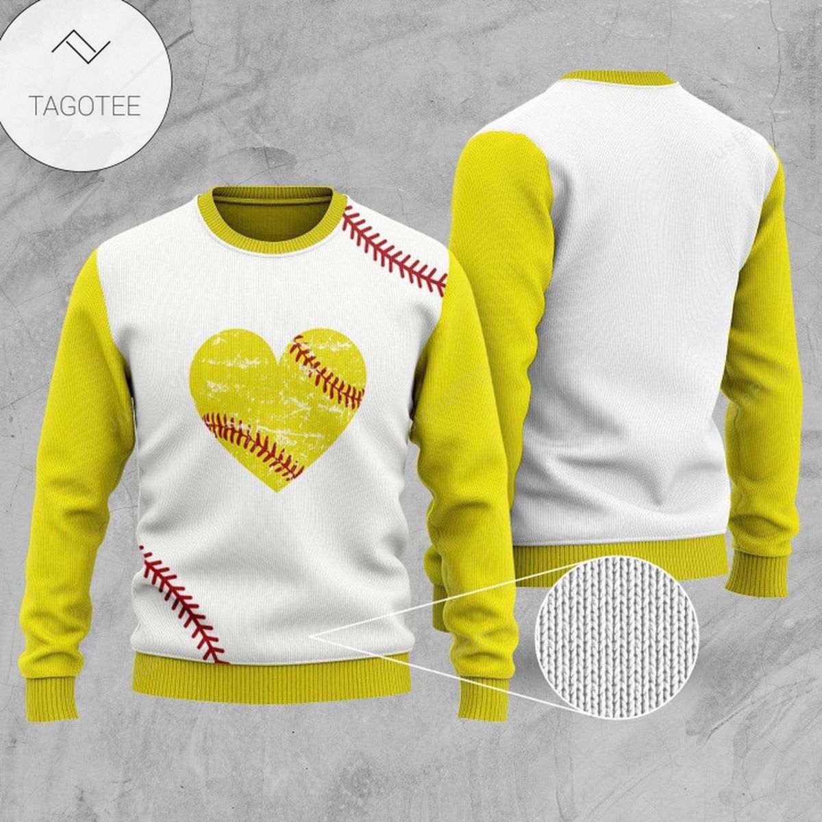 Love Softball Ugly Christmas Sweater