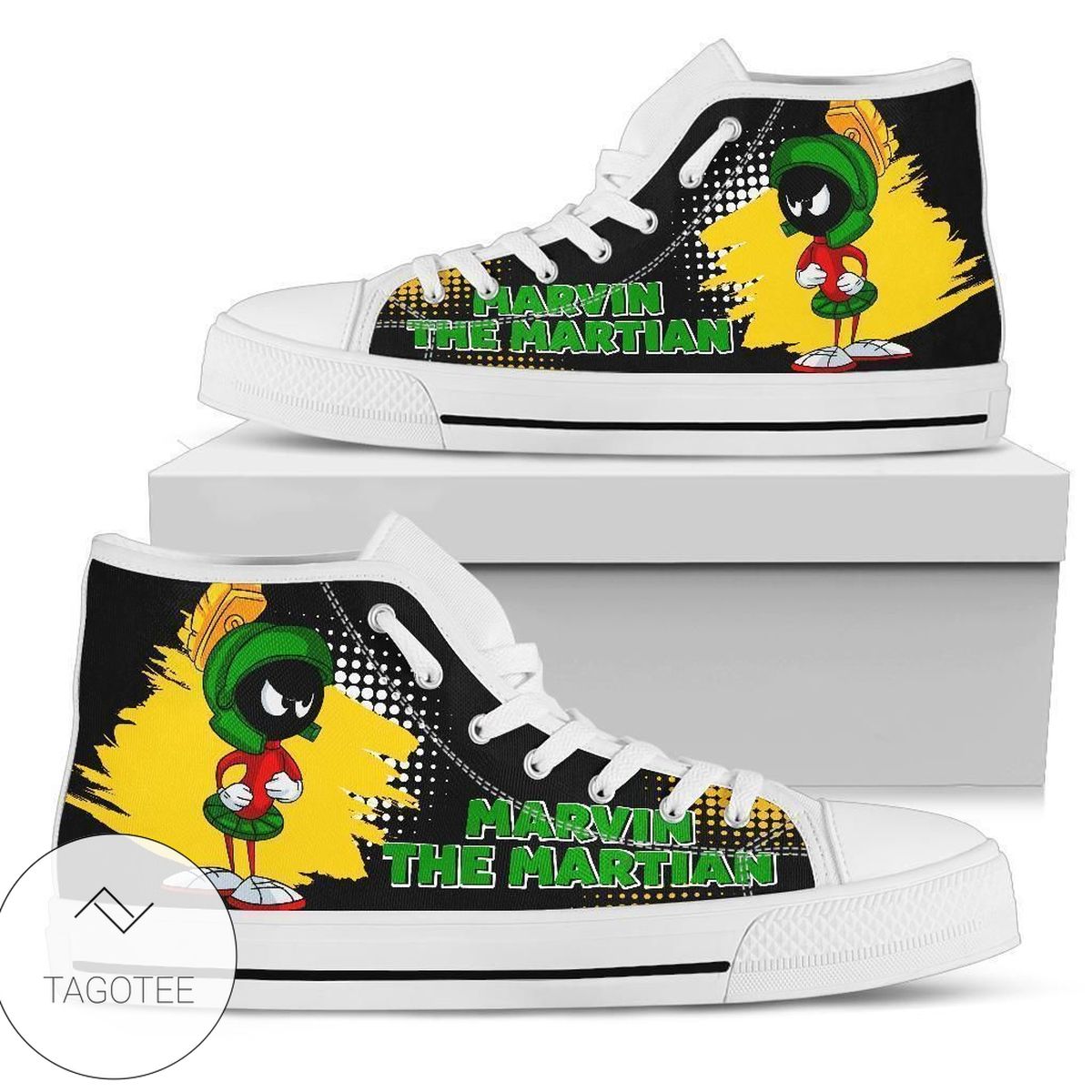 Marvin The Martian Sneakers High Top Shoes Cartoon High Top Shoes
