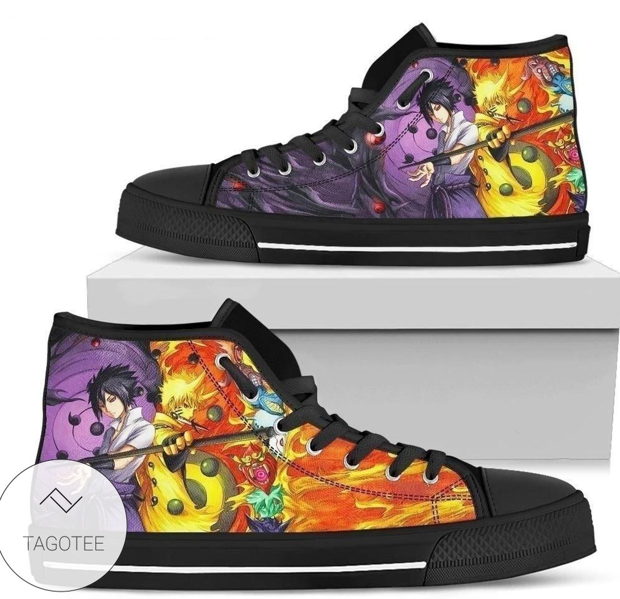Naruto Sasuke Sneakers High Top Anime High Top Shoes